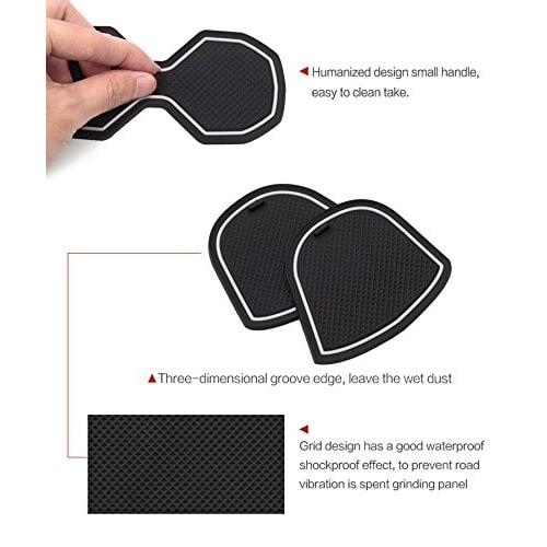 Nissan New Leaf 2nd Generation ZE1 Non-Slip Mat LEAF 2017- Current Pocket Mat Rubber Mat Interior Parts Console Mat Anti-Slip Mat Accessories (White)