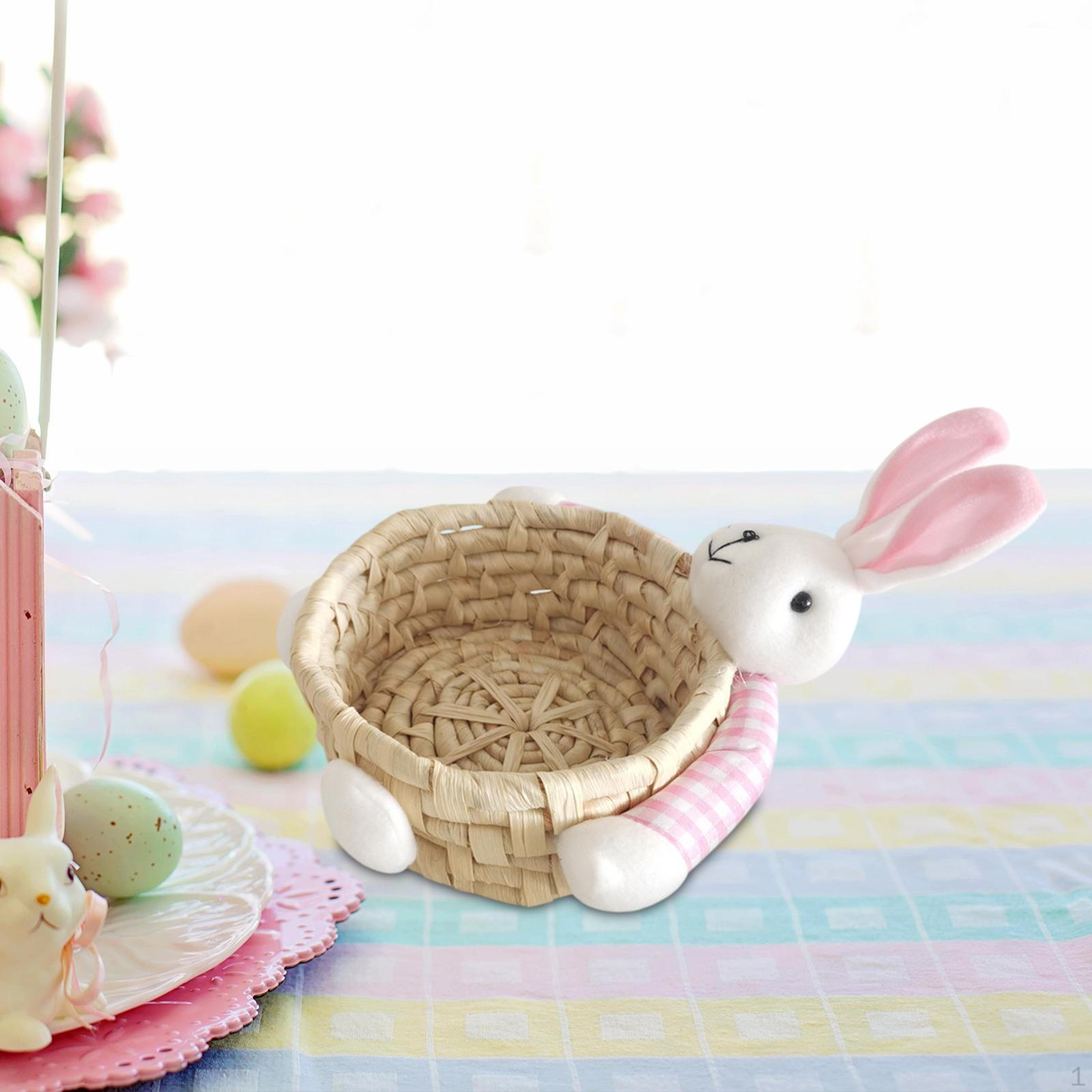 

Пасхальная корзина в форме кролика, декоративное хранилище, деревенский милый многоразовый подарок для конфет