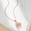 Crystal Flower Pendant Necklace For Women  Rose Gold Color Natural Zircon Accessories Daily Fine Ethnic Jewelry
