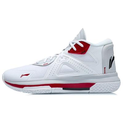 Li Ning Týmový znak Tlumení nárazů Odraz Protiskluzové Odolné proti opotřebení Středně vysoké Basketbalové boty Pánské Basketbalové boty Bílé ABAR117-1