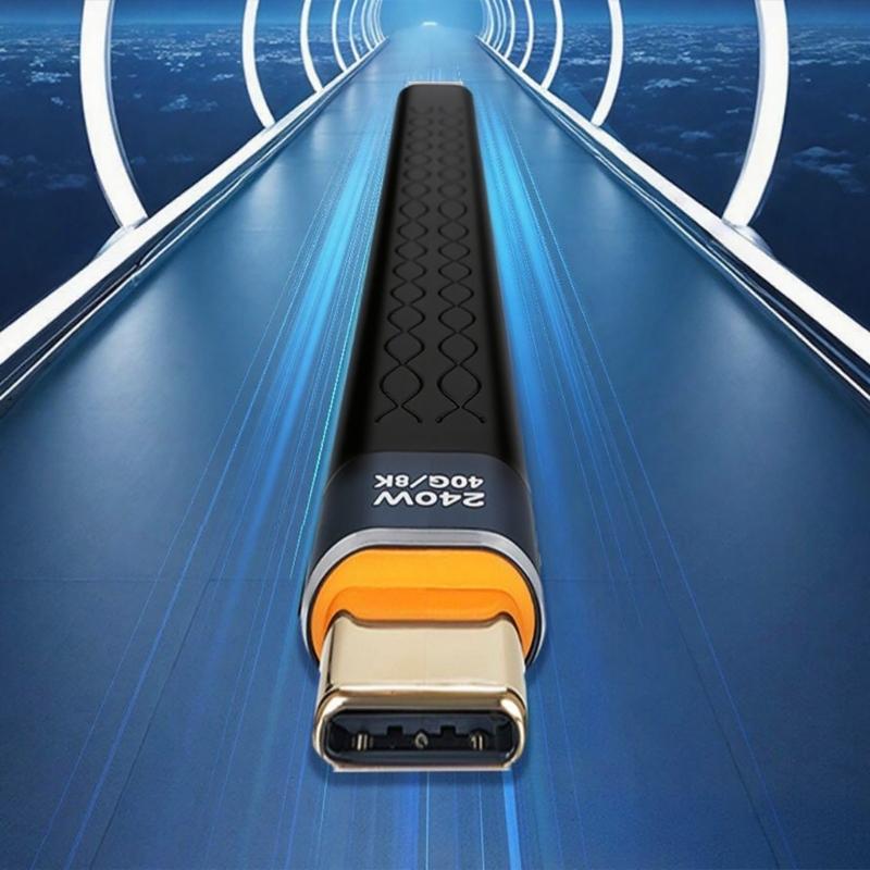 Usb-4 Cable 240W Fast Charging 40Gbps Data Transfer 8K Display Supports Keychain Design for Laptop Phone Tablet