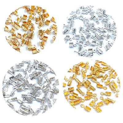 Home Party Supplies Zubehör Faltschließe Crimp Bead Legierung Clip Schnalle Anschluss 100 Stück für DIY Halskette Armband Schmuckherstellung Zubehör