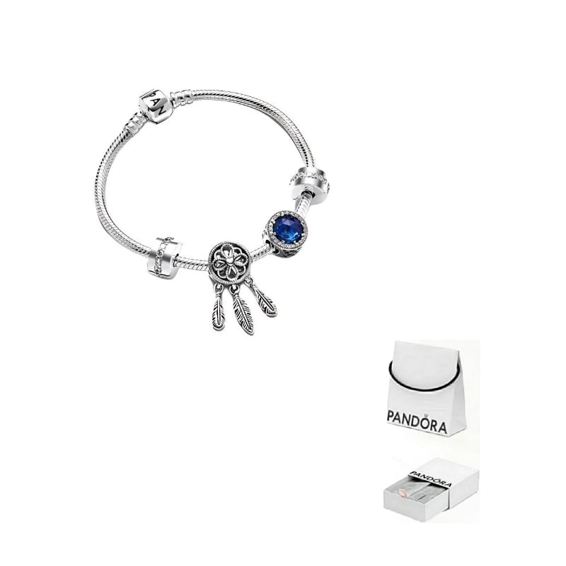 Pandora 925 Sterling Silver Glass Synthetic Cubic Zirconia Bracelets Women's Silver ZT1330