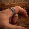A Vintage Square and Round Ring Accessory for Men, Featuring A Bold and Powerful Personality