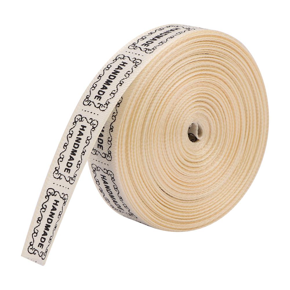 1PCS 10 Yards 1.3cm English Words Printed Ribbon Wrap Belt for Party (beige)