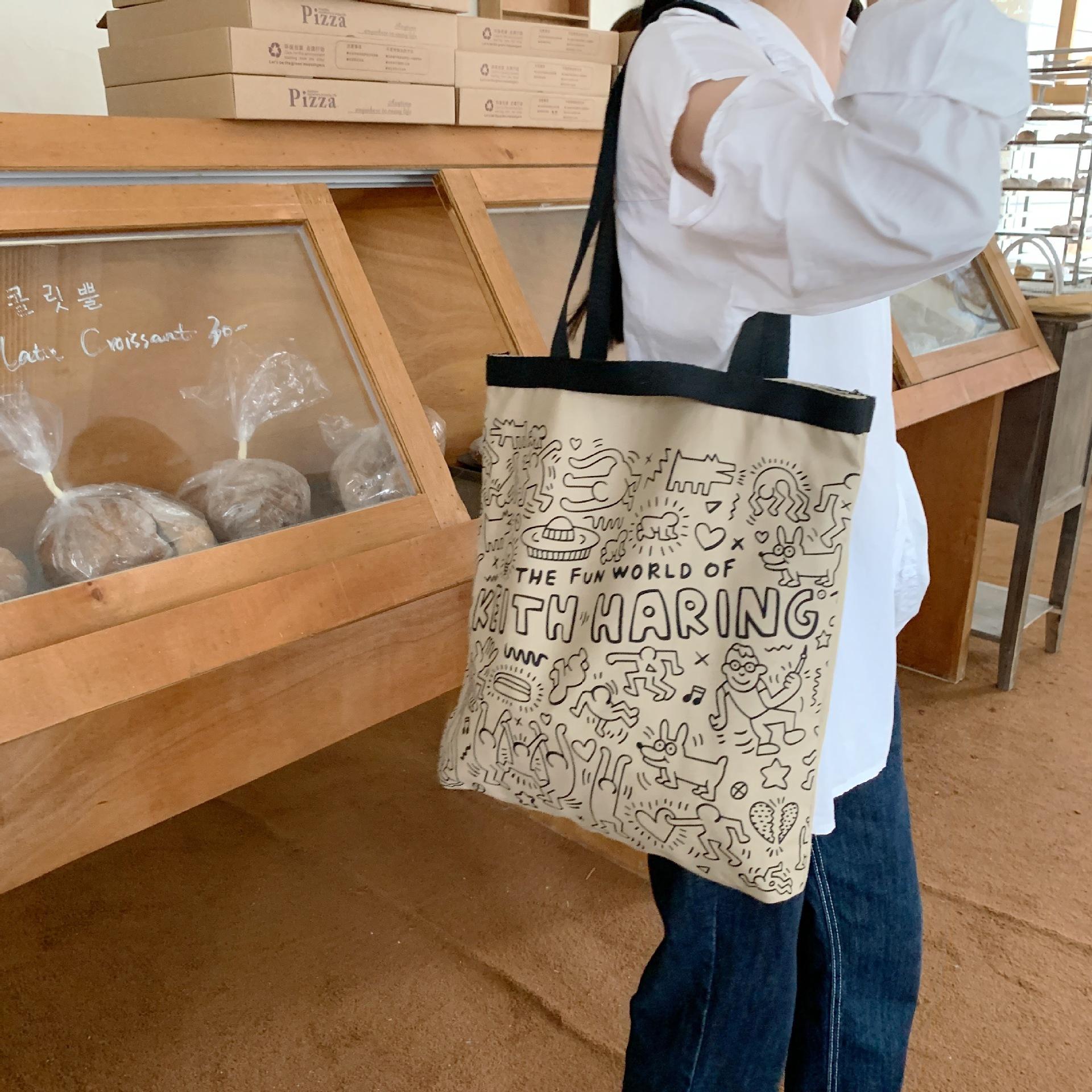 Женская сумка на одно плечо с персонализированной печатью для хранения холста OneSize — фото 8