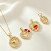 Gold-Plated Heart Cross Necklace - Fashion Sweater Chain for Women