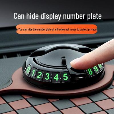 Anti-Slip Car Dashboard Mat & Phone Holder with Hidden Parking Plate
