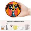 6 Pcs Cute Dog Coaster Handcrafted Thick Wood Coasters for Home Bar Office Desk Farmhouse Decor Heat-Resistant Drink Cup Coaster for Table Protection