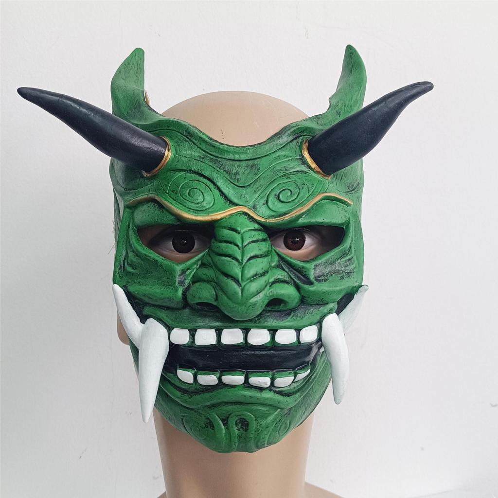 Rote Hannya Dämon Samurai Maske - Japanisches Noh Cosplay für Halloween