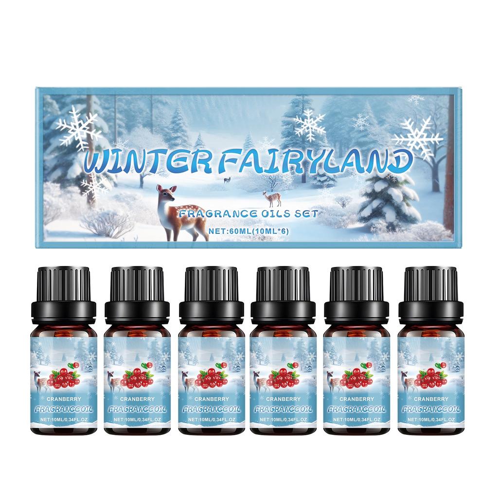 Zimní dárková sada difuzérových olejů, Lze použít jako aromaterapeutický olej k vytvoření nejteplejší, nejpříjemnější vůně, 60 ml