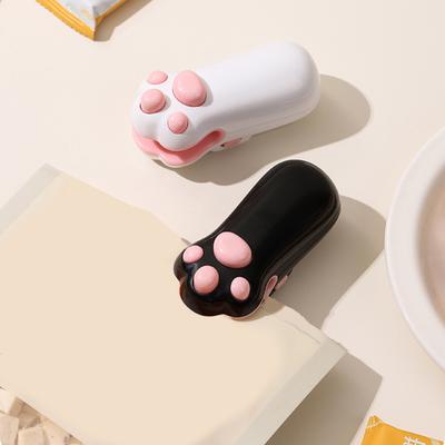 Mini těsnící sáček ve tvaru kočičí tlapky s řezačkou, dobíjecí přes USB, přenosný, pro svačiny, jídlo, vakuové sáčky, tepelné těsnění, znovuuzavírač, otvírák, kuchyňský gadget