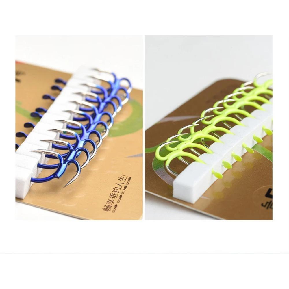 10Pcs/lot 5#-12# High-carbon Steel Fish Hook Two Strength Tip Sharp Carp Fighting Barbed Hooks Double Fishing Hook