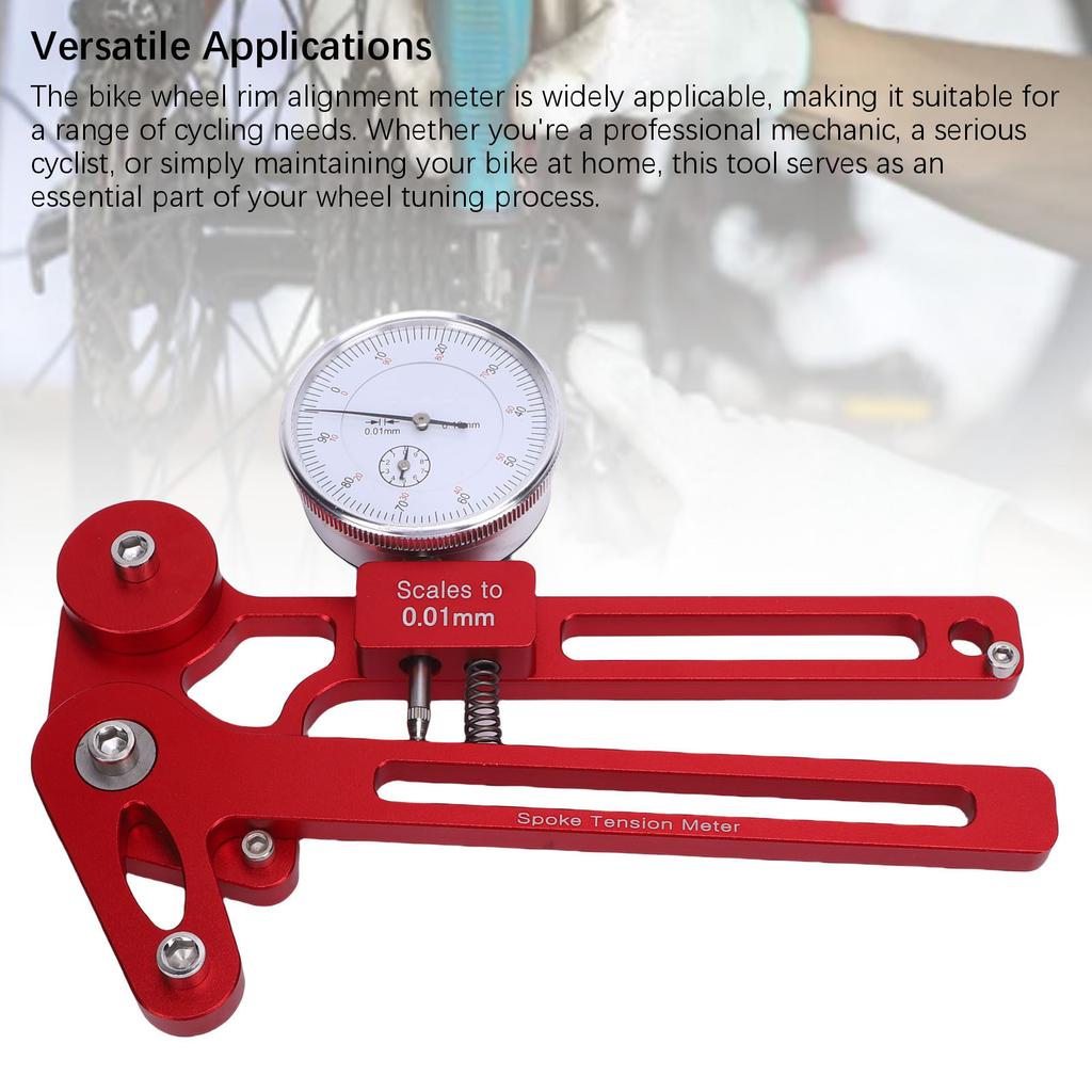 Bike Wheel Spoke Tension Meter Alloy Rugged Bike Wheel Rim Alignment Meter for Repairing