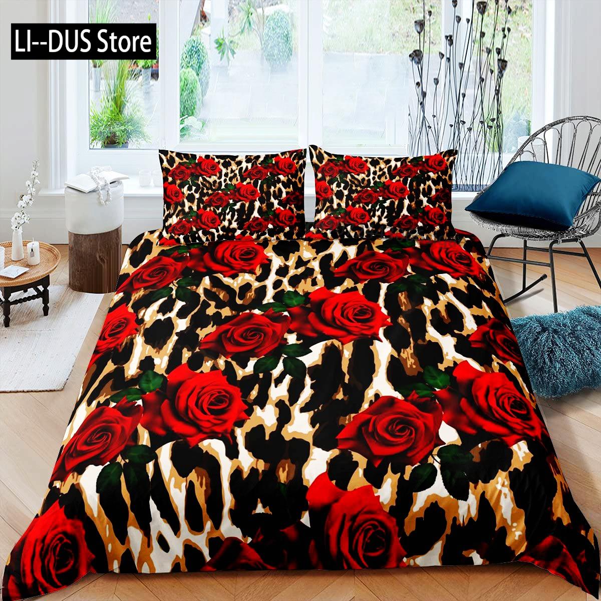 

Comforter Girl Rose Flower Bedding Set Romantic Fresh Style Comforter 1 With 2 Pillow Cases Queen Full Size Comforter (quilt)-EU Single(135*200cm)3pcs