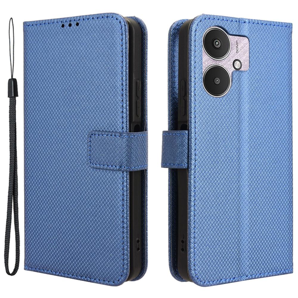 

Для Xiaomi Redmi 13C 5G/13R 5G/Poco M6 5G Чехол-кошелек Кожаный откидной чехол-книжка Противоударный чехол для телефона Blue