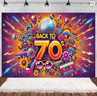 Retro Back To 70s 80s 90s Background Neon Graffiti Tape Disco Background Birthday Party Friends Party Photo Studio Decor 221