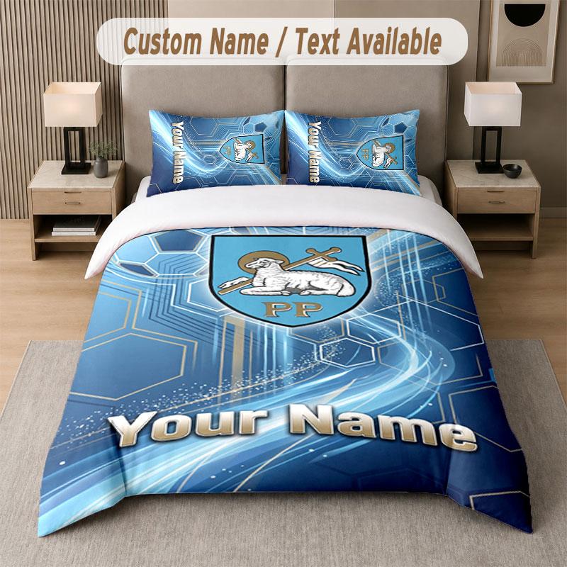 Custom Bedding Set Preston North End Pattern, Print Name Text 1 Duvet Cover Plus 2 Pillowcases Home Textile