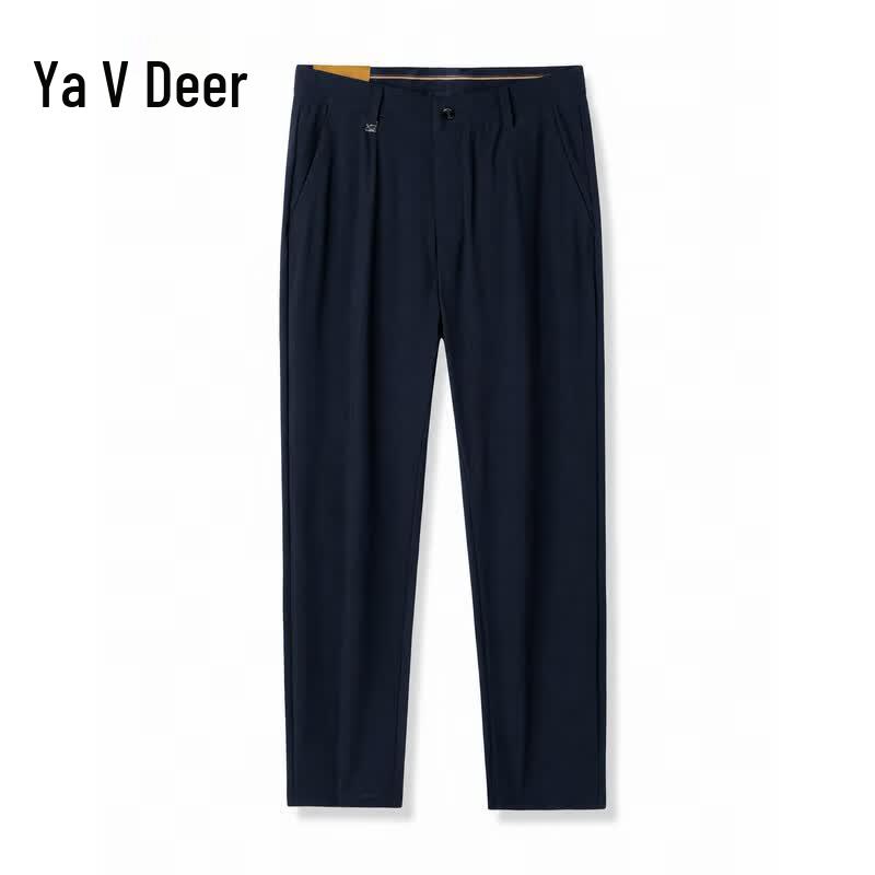 Yalu Men s Summer Business Casual Straight-Leg Pants 30 темно-синий