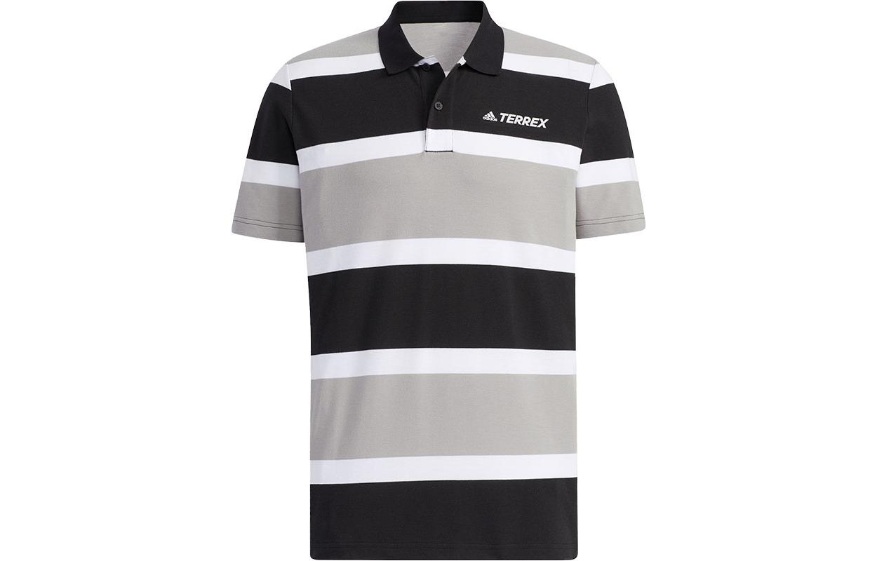 Adidas Polo Shirts Men s Gray Polo Collar Moderate Straight Fit GN7604 S