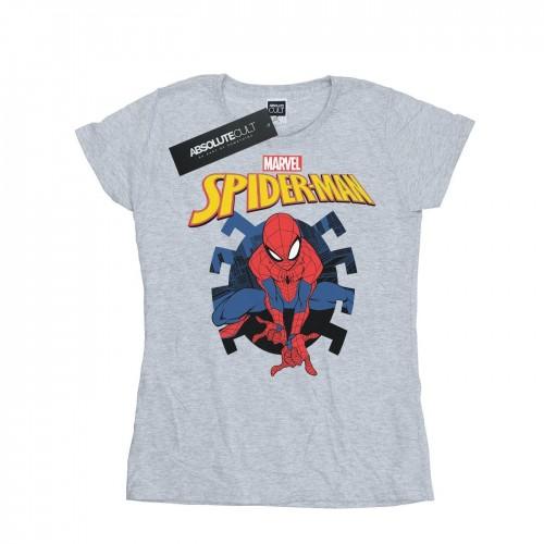 

Marvel Womens/Ladies Spider-Man Web Shooting Emblem Logo Cotton T-Shirt