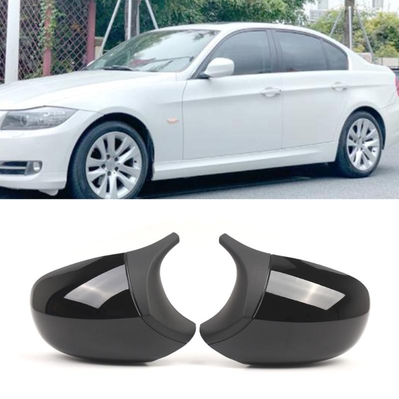 Horn Style Mirror Housing Bullhorn Design Side Mirror Cover 51167205291 51167205292 Replacements for E90 E91 E92 E93
