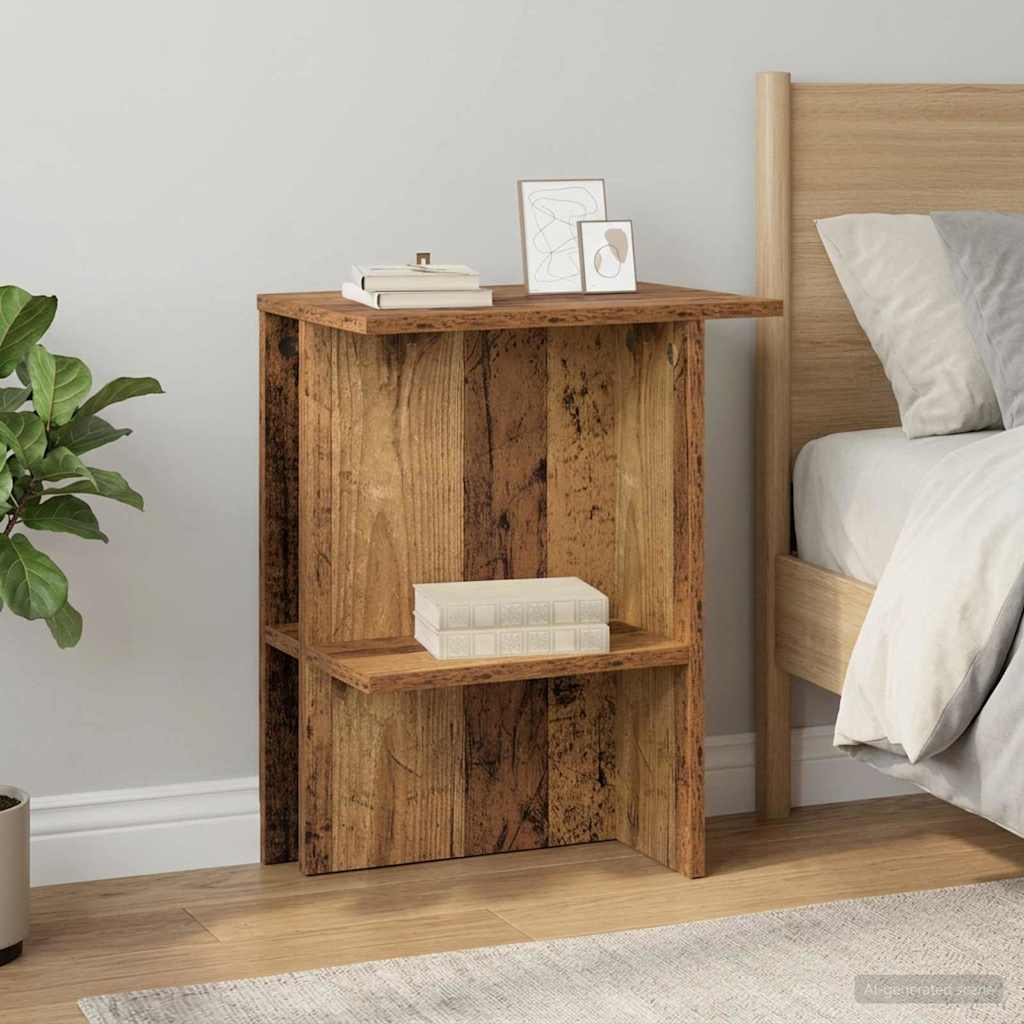 Coffee Table Set of 2 Reclaimed Wood Look 40 x 30 x 49 cm Engineered Wood