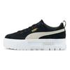 Mayze Women Suede Wear-resistant Platform Low Skate Shoes Black White 380784-01