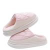 Dirt-Resistant Waterproof Cotton Slippers for Women, Simple Grid Pattern, Non-Slip, Durable, Indoor Warmth, Essential Home Footwear