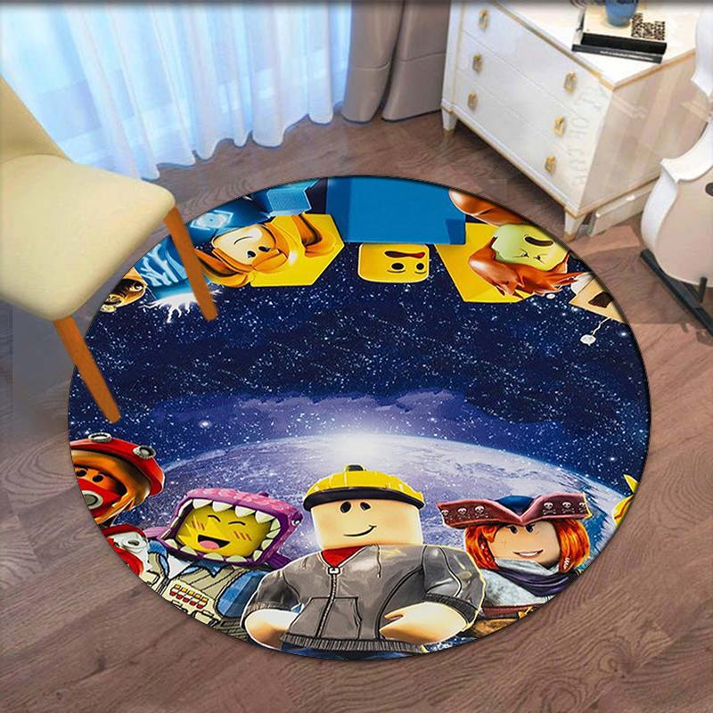 Roblox Printed Round Rug Carpet Chair Rug Area Rug Entryway Doormats,for Office Chair Living Room Bedroom Kitchen Room.