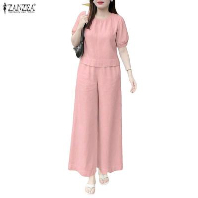 Conjunto de terno casual de duas peças com blusa e calça de manga curta feminina
