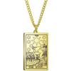 Tarot Stainless Steel Necklace Men'S Hip Hop Personality Retro Square Pendant Sweater Necklace