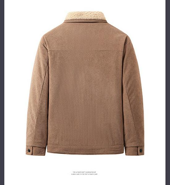 Men's Lambswool-Lined Corduroy Jacket: Cross-Border Fashion for Autumn/Winter