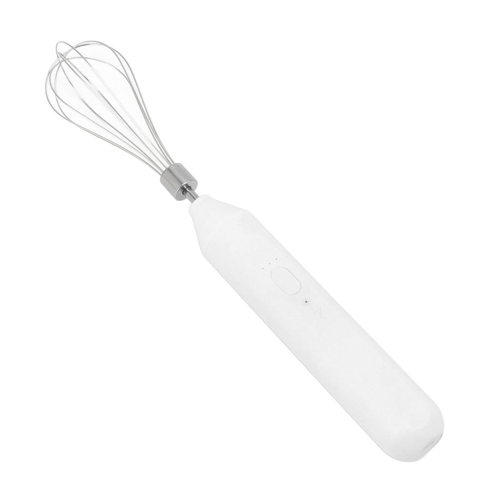 Electric Egg Beater Handheld USB Charging Milk Frother Portable Cordless Drink Mixer with Stainless