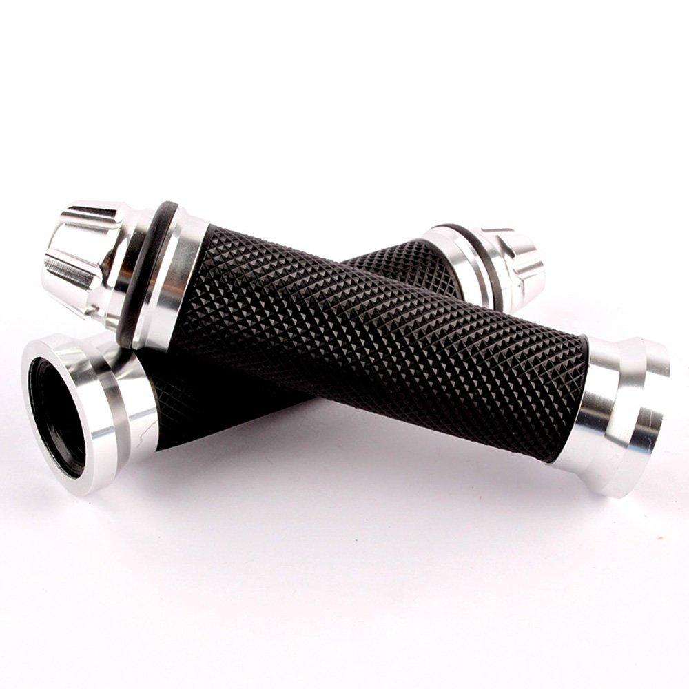 

evomosa Мотоциклетный зажим Универсальный мотоциклетный зажим Алюминиевый наконечник руля 22,2 мм CNC Рукоятка для рук Левый и правый набор (Серебряный)