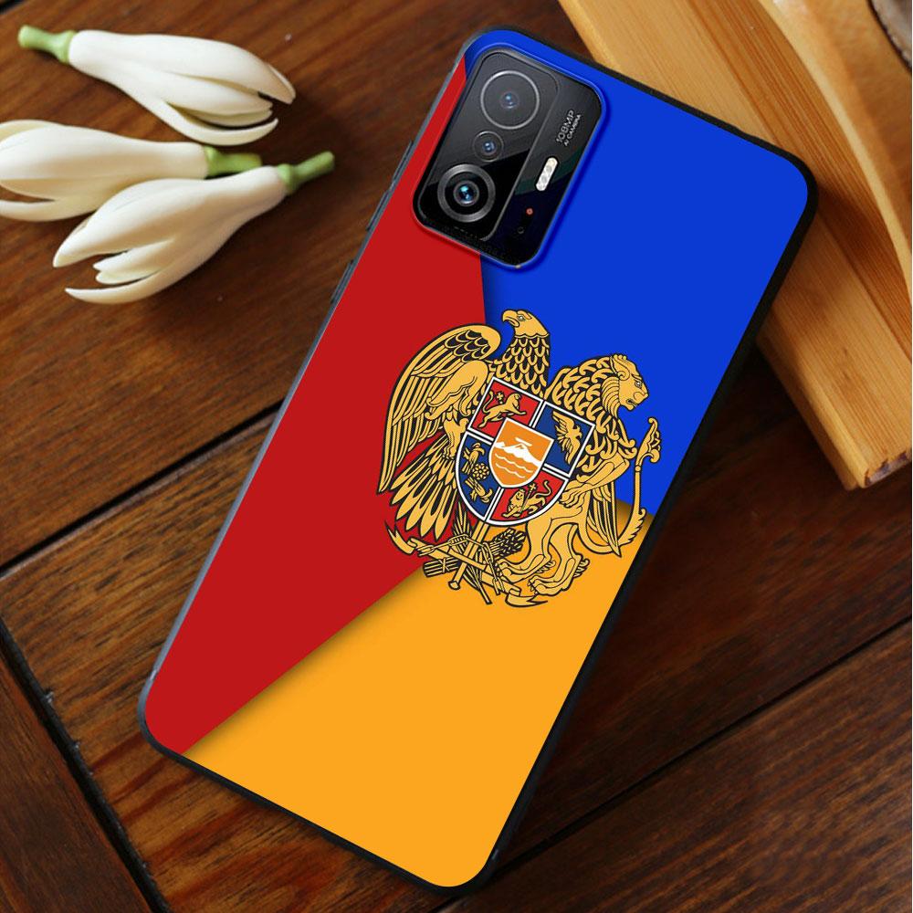 For Xiaomi POCO X4 9T 11T 10T M4 Pro 5G MI 11 Lite M3 X3 NFC F4 GT F3 Armenia Armenians Flag Phone Case Smartphone Black