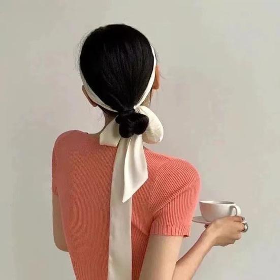 Foulard di Seta Raso Liscio Monocolore Stretta Fascia per Capelli Tocco Morbido Fascia per Capelli da Donna Sciarpa Accessorio di Moda