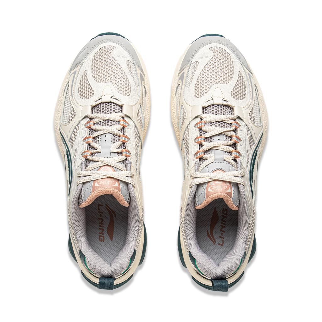 Li Ning Boom Support Cushioning Slip Resistant Abrasion Resistant Rebound Low Top Running Shoes Men's Greige ARXV005-5