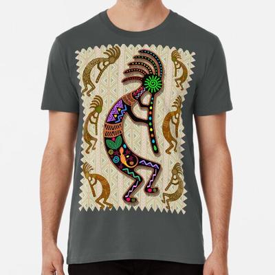 Kokopelli Rainbow Colors On Tribal Pattern S To 5XL Made In the AU/USA T-Shirt