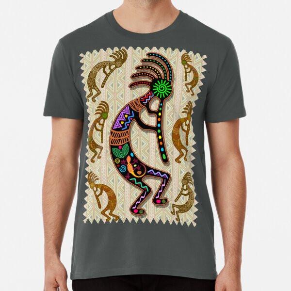 Kokopelli Rainbow Colors On Tribal Pattern   S To 5XL Made In the AU/USA T-Shirt
