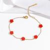 Cherry Epoxy Titanium Steel Bracelet for Women - Sweet Dopamine-Inspired Design