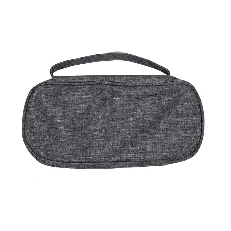 Handheld Double-layer Pencil Case Oxford Cloth Solid Color Student Case Pencil with Pen Clip Compartment Storage Bag School Stationery