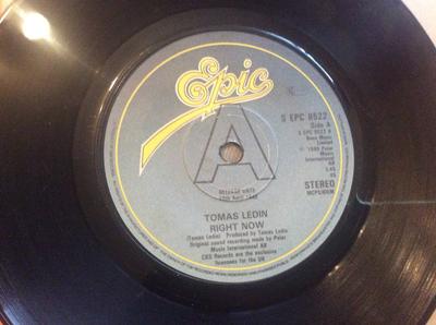 7inch Record TOMAS LEDIN - Right Now SEPC8522 Epic 1980 UK Rock Used