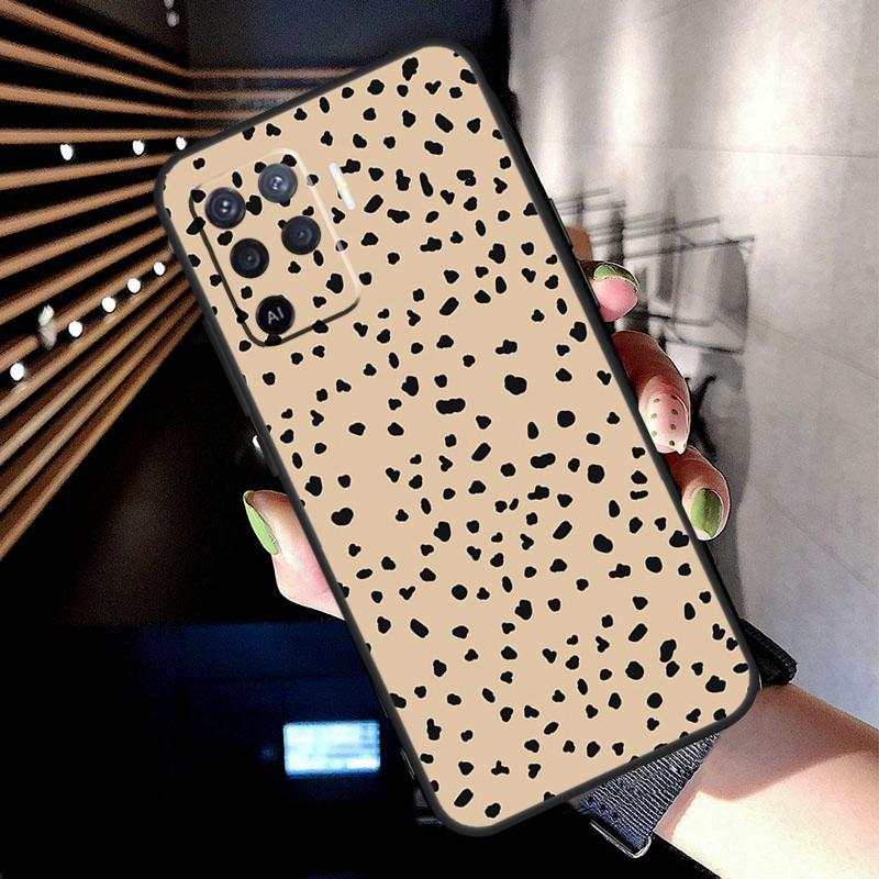 Tan Leopard Case For Oppo A78 A98 A18 A38 A58 A60 A80 A40 A77 A57 A17 A74 A54 A94 A96 A76 A16 A15 A5 Pro