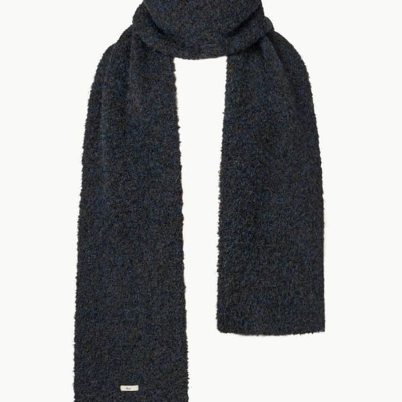 

KUME Wool Blend Knitted Muffler, Navy FREE