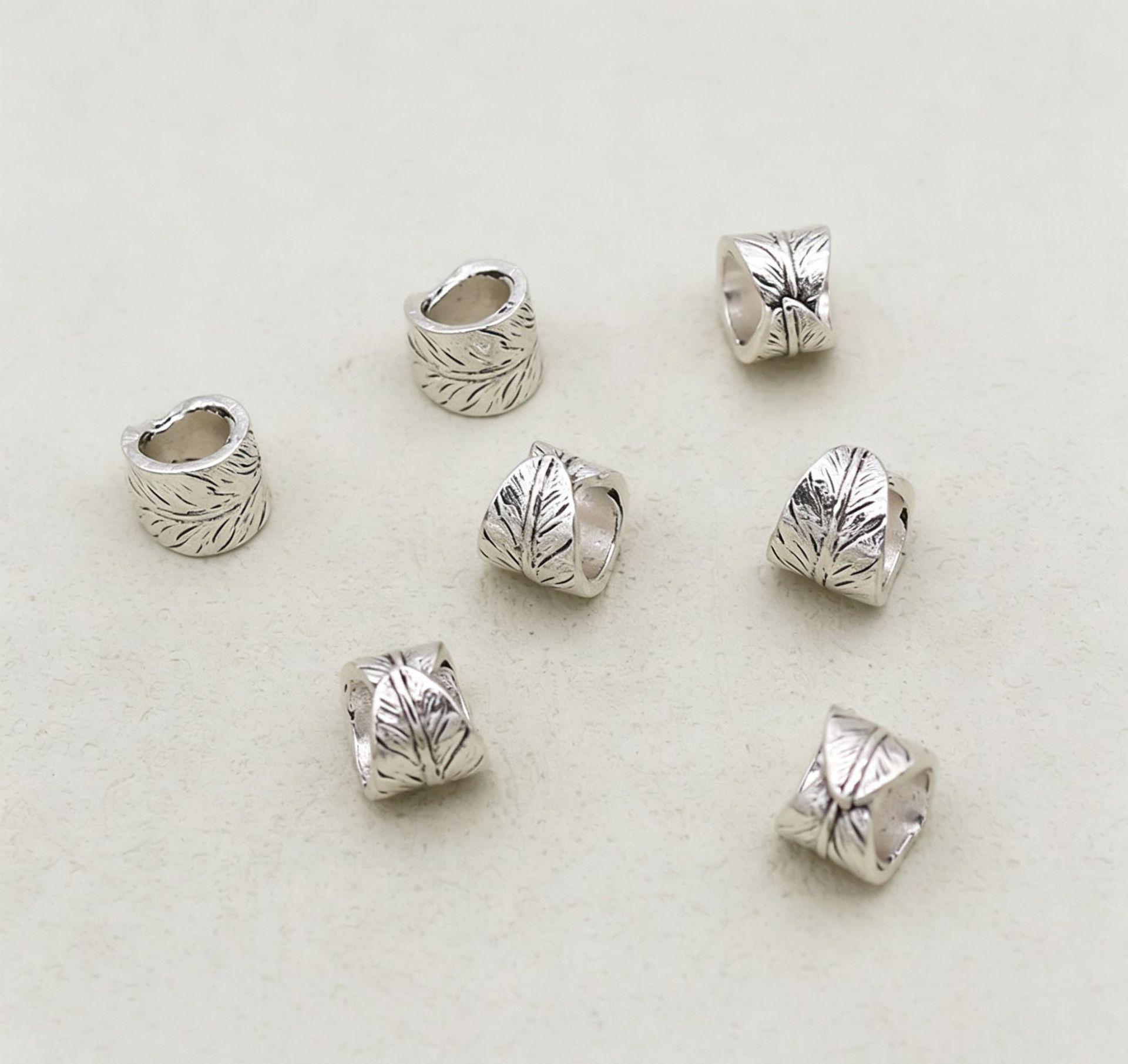Tibetan Silver 8mm Leaf Pattern Spacer Beads for DIY Jewelry