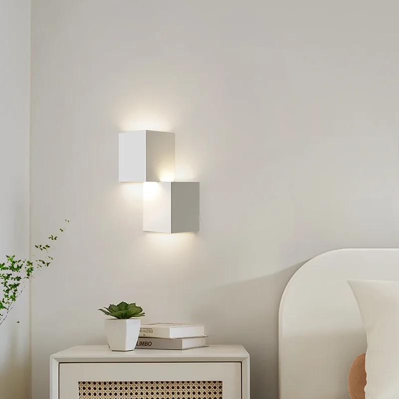 Square Three-dimensional Wall Lamp LED Bedside Lamps Hoom Decor Fixture Living Room TV Background Night Lantern Hotel Corridor