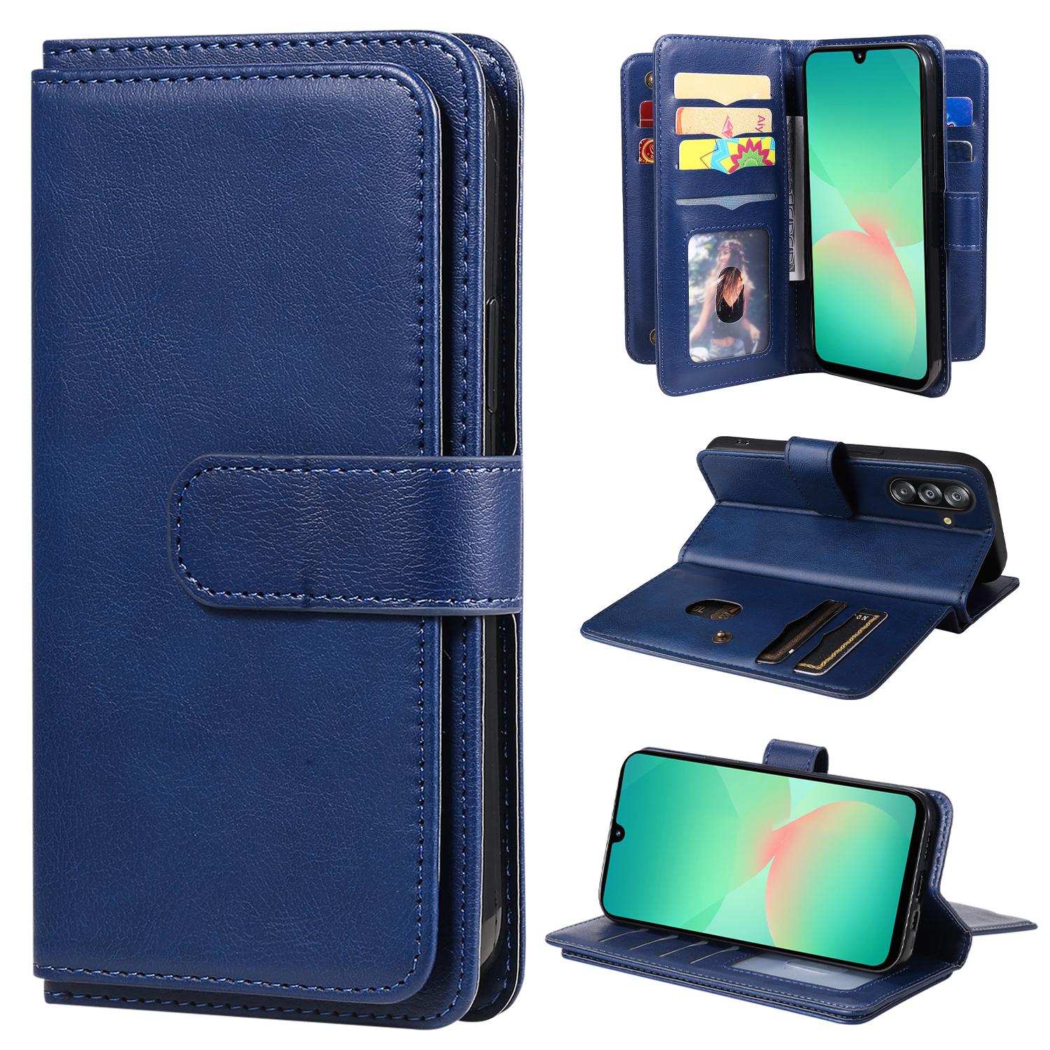 

For Samsung Galaxy A17 5G/A17 4G/A26 5G/A16 5G/A16 4G Leather Case with 10 Card Holder Phone Cover Stand E