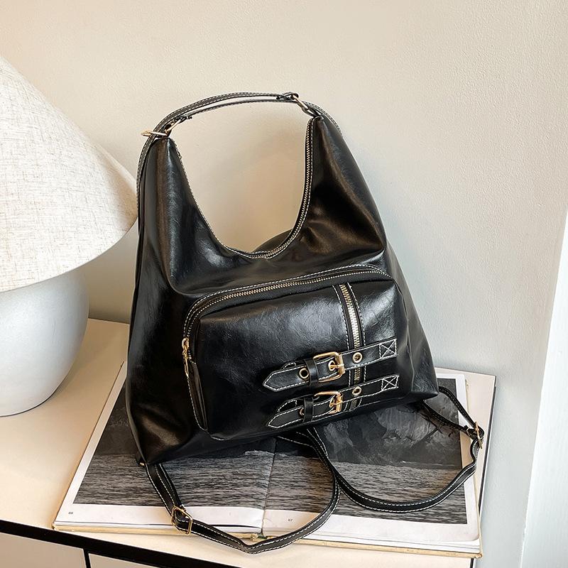 

Ретро Высококачественная Текстура Однотонная Весенняя Сумка-Тоут и Модный Женский Рюкзак в Мотоциклетном Стиле чёрный