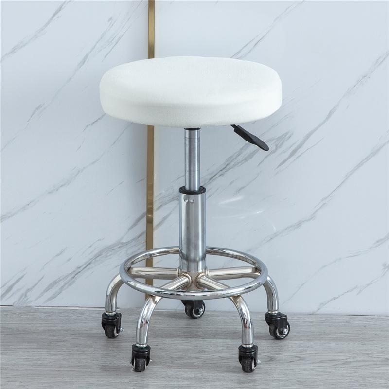 Solid Color Round Chair Cover Dining Stool Cover Elastic Chair Cushion Cover Washable Bar Seat Cover Seat Slipcover Thickened 990₽